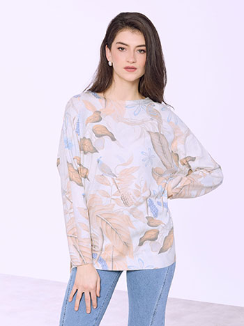 Celestino Μπλούζα Φλοράλ Oversized Sq7568 4020+2 Μπλούζες Μακρυμάνικες Γυναικεία Ρούχα Μόδα