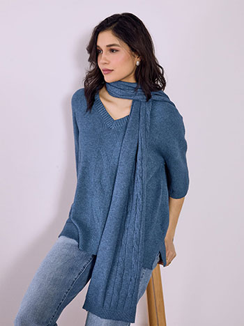 Πουλόβερ με αποσπώμενο κασκόλ SQ7568.4029+5