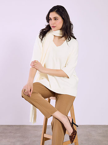 Πουλόβερ με αποσπώμενο κασκόλ SQ7568.4029+3