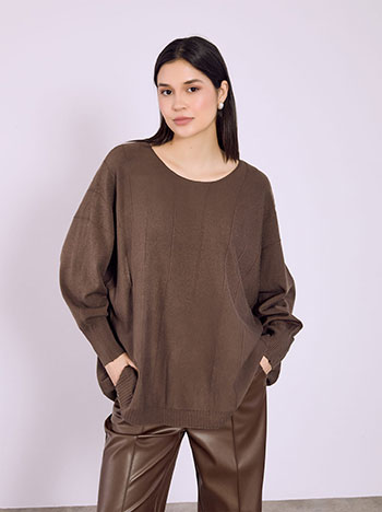 Πουλόβερ με ανάγλυφες ρίγες SQ7568.4057+3