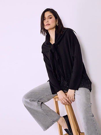 Πουλόβερ με πλεκτό μαντήλι SQ7568.4117+1