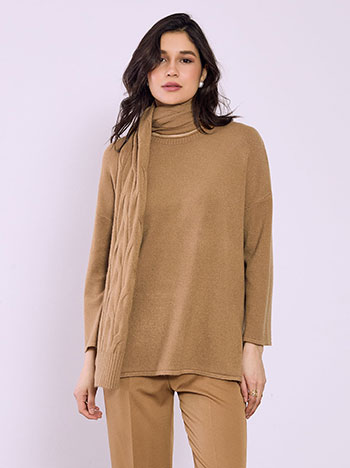 Πουλόβερ με αποσπώμενο κασκόλ SQ7568.4123+4