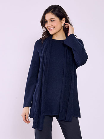 Πουλόβερ με αποσπώμενο κασκόλ SQ7568.4123+6