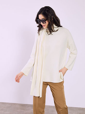 Πουλόβερ με αποσπώμενο κασκόλ SQ7568.4123+3