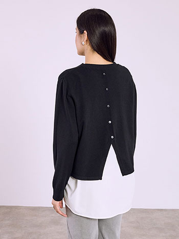 Πουλόβερ με άνοιγμα πίσω SQ7568.4124+1