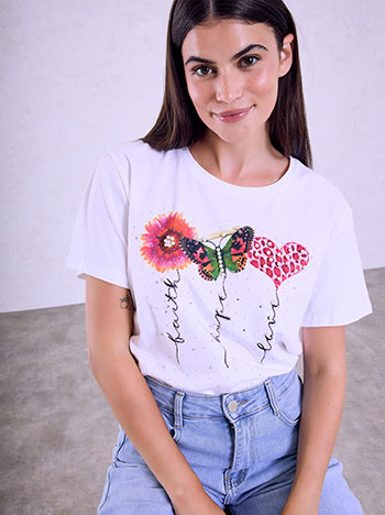 T-shirt με πέρλες SQ7568.4125+1