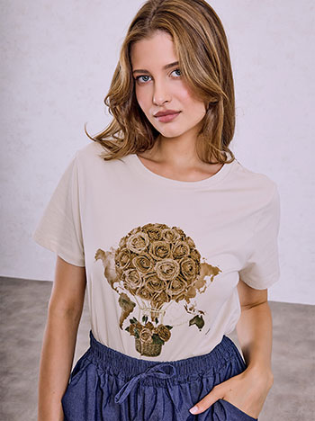 T-shirt με στάμπα αερόστατο SQ7568.4167+5