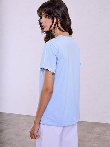 T-shirt με στάμπα και strass SQ7568.4170+2