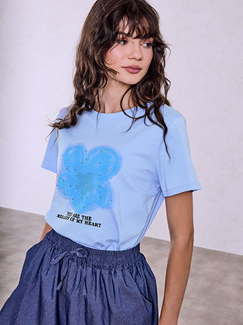 T-shirt με strass και τρουκς SQ7568.4192+2