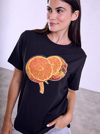 T-shirt με στάμπα πορτοκάλια SQ7568.4237+2