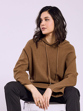 Πουλόβερ oversized με κουκούλα SQ7568.4340+3