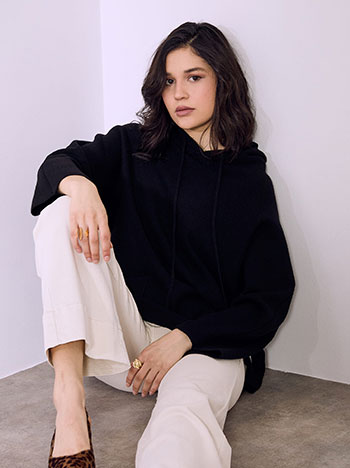 Πουλόβερ oversized με κουκούλα SQ7568.4340+1