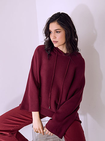 Πουλόβερ oversized με κουκούλα SQ7568.4340+5