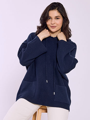 Πουλόβερ oversized με κουκούλα SQ7568.4340+6