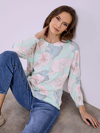 Ζακέτα φλοράλ με strass SQ7568.5031+2