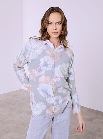 Ζακέτα φλοράλ με strass SQ7568.5031+3