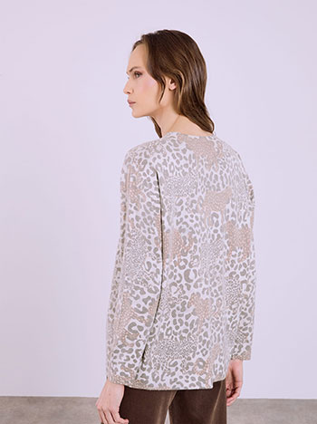 Celestino Ζακέτα με Strass Και Animal Print Sq7568 5032+1 Πανωφόρια Ζακέτες Γυναικεία Ρούχα Μόδα