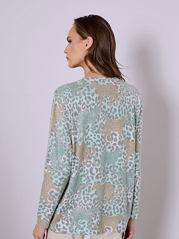 Celestino Ζακέτα με Strass Και Animal Print Sq7568 5032+2 Πανωφόρια Ζακέτες Γυναικεία Ρούχα Μόδα
