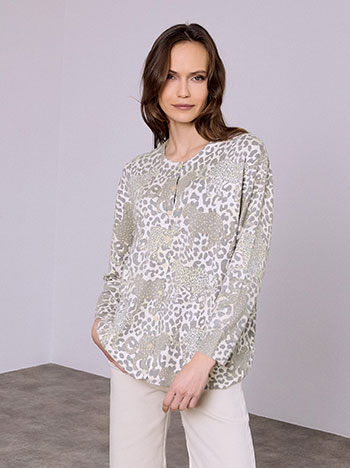 Ζακέτα με strass και animal print SQ7568.5032+3