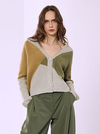 Ζακέτα με γεωμετρικά σχέδια SQ7568.5257+1