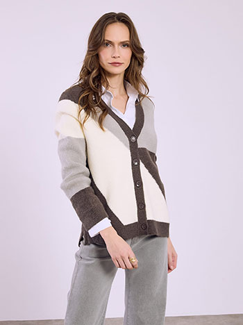 Ζακέτα χνουδωτή με σχέδια SQ7568.5272+2