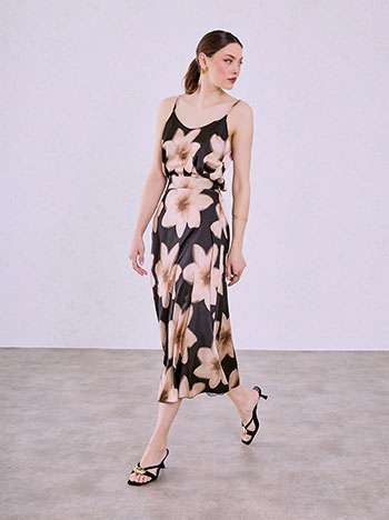 Φούστα σατέν φλοράλ SQ7569.2753+1