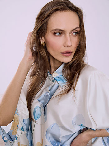 Celestino Πουκαμίσα Oversized Floral Sq7569 3195+2 Μπλούζες Πουκαμίσες Γυναικεία Ρούχα Μόδα