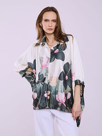 Celestino Πουκαμίσα Oversized Floral Sq7569 3195+1 Μπλούζες Πουκαμίσες Γυναικεία Ρούχα Μόδα