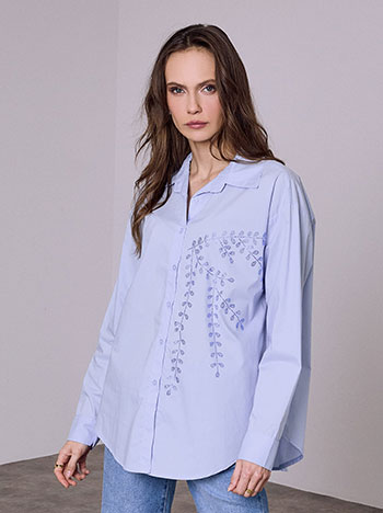 Πουκάμισο μονόχρωμο με strass SQ7569.3396+2