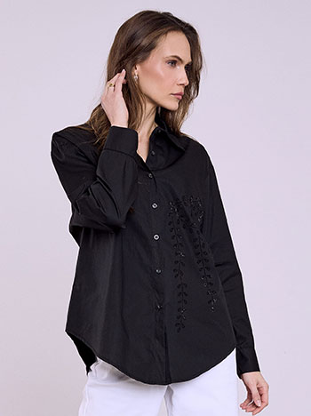 Πουκάμισο μονόχρωμο με strass SQ7569.3396+1