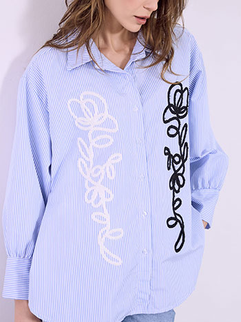 Πουκάμισο ριγέ με ανάγλυφα σχέδια SQ7569.3644+1