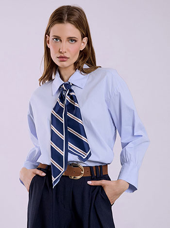 Πουκάμισο βαμβακερό με αποσπώμενο φουλάρι SQ7569.3645+2