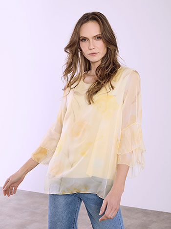 Μπλούζα ημιδιάφανη φλοράλ SQ7569.4847+1