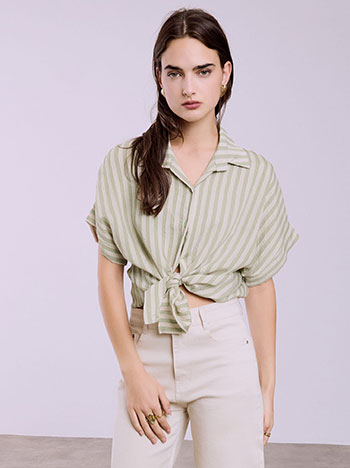 Πουκάμισο ριγέ με δέσιμο SQ7570.3370+2