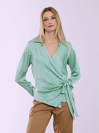 Μπλούζα κρουαζέ με γιακά SQ7570.4825+4