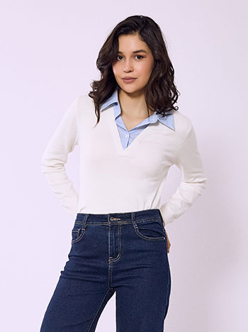 Πουλόβερ με γιακά πουκάμισου SQ7572.4063+3