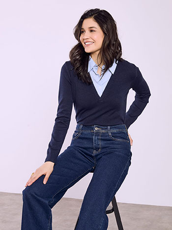 Πουλόβερ με γιακά πουκάμισου SQ7572.4063+4