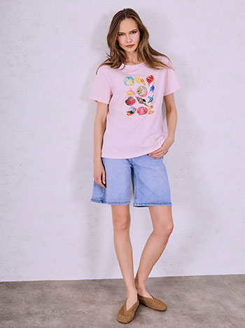  T-shirt με strass και πέρλες SQ7572.4529+3 - 4