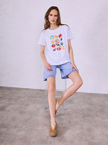  T-shirt με strass και πέρλες SQ7572.4529+1 - 4