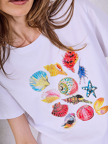  T-shirt με strass και πέρλες SQ7572.4529+1 - 5