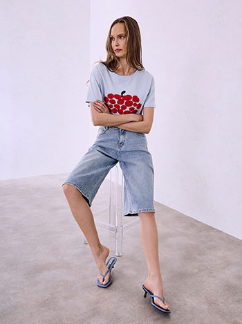  T-shirt με στάμπα και strass SQ7572.4538+4 - 4