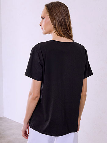  T-shirt με στάμπα και strass SQ7572.4538+3 - 2
