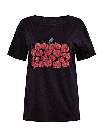  T-shirt με στάμπα και strass SQ7572.4538+3 - 3