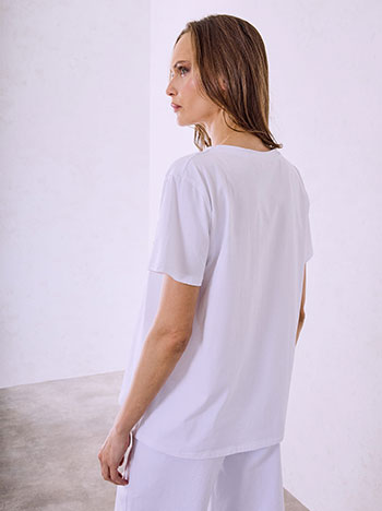  T-shirt με στάμπα και strass SQ7572.4538+1 - 2