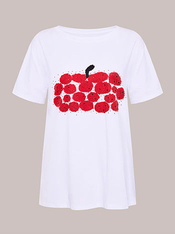  T-shirt με στάμπα και strass SQ7572.4538+1 - 3