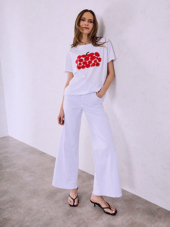  T-shirt με στάμπα και strass SQ7572.4538+1 - 4