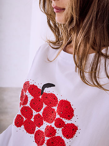 T-shirt με στάμπα και strass SQ7572.4538+1 - 5