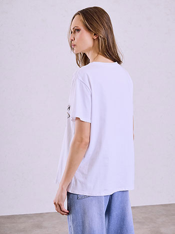 T-shirt με στάμπα λουλούδι SQ7572.4588+1