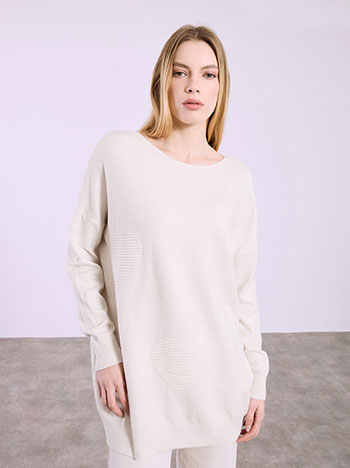 Πουλόβερ με ανάγλυφες καρδιές SQ7572.4611+4