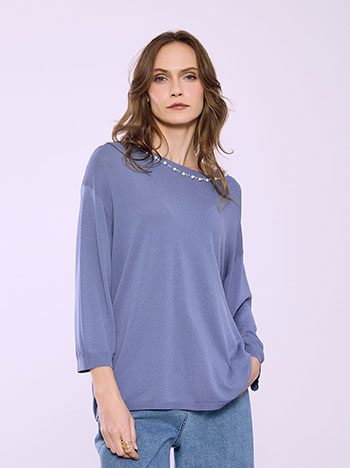 Μπλούζα με πέρλες στη λαιμόκοψη SQ7572.4818+4